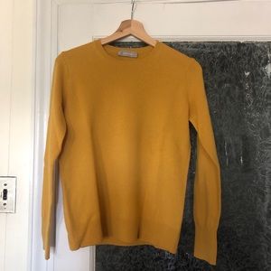Everlane cashmere crew in mustard yellow - S.